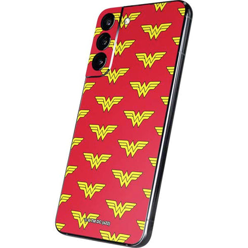 DC Comics Wonder Woman Logo Pattern Galaxy S22 Plus Skin